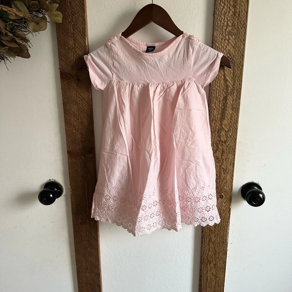 Gap 5T Toddler Girl Girl Pink Eyelet Dress EUC Bin 6kj